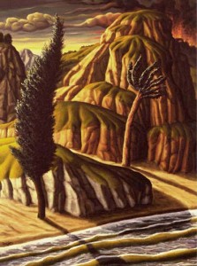 Marco Rossati - La riva del cipresso e della palma - 1978 - Olio su tela 60x80